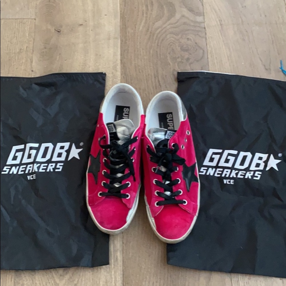 Womens Golden Goose superstar hot pink velvet size 39